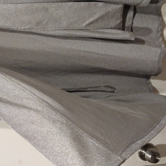 Lauren Ralph Lauren Women's Silver Shimmer Open Front Cardigan Sweater Sz S - Picture 6 of 7